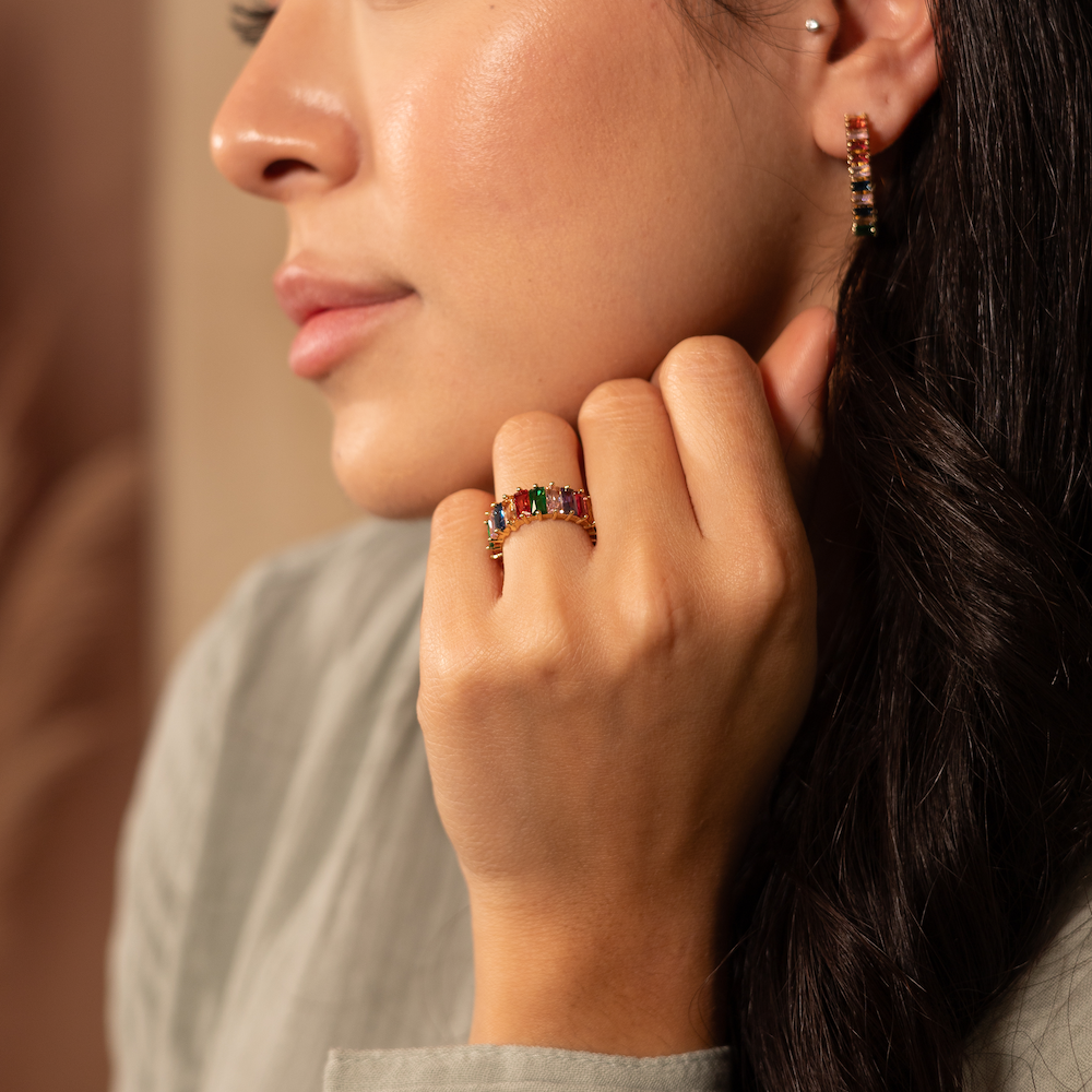 Oblong colorful Ring