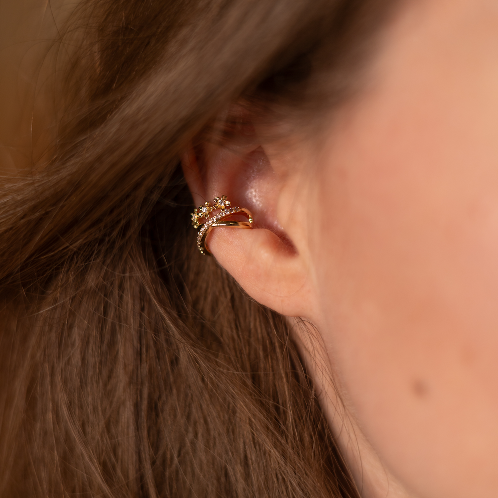Golden blossom Ear cuff