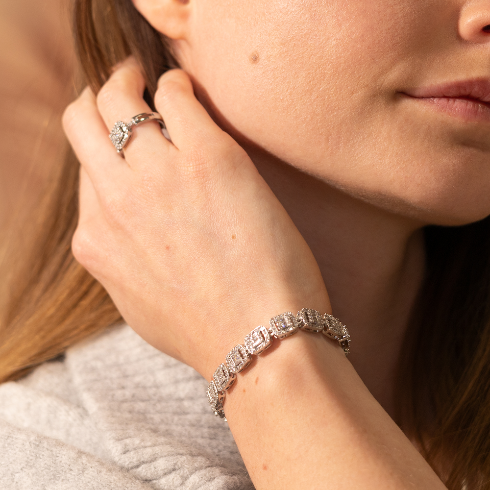 Diamond Baguette Row Armband