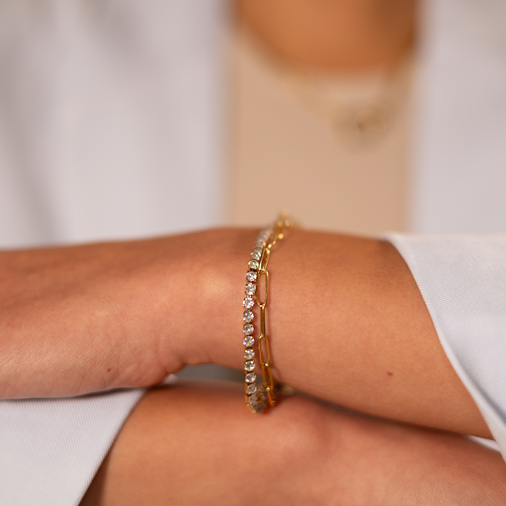 Two layer diamond Armband