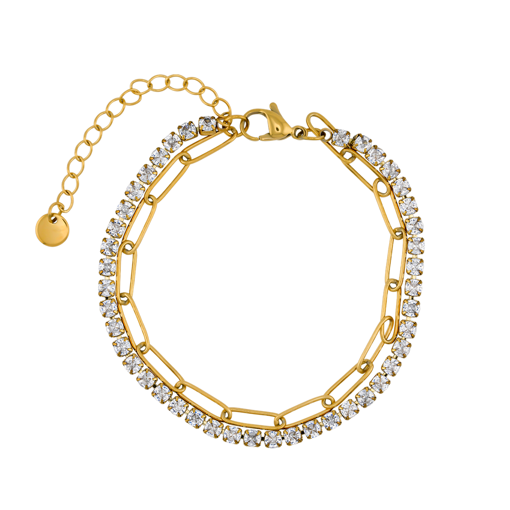 Two layer diamond Armband