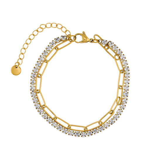 Two layer diamond Armband